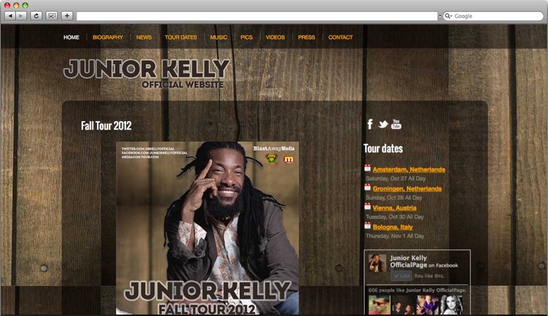 Reggae Artiste Junior Kelly Launches Website Reggae Artiste Junior Kelly Launches Website